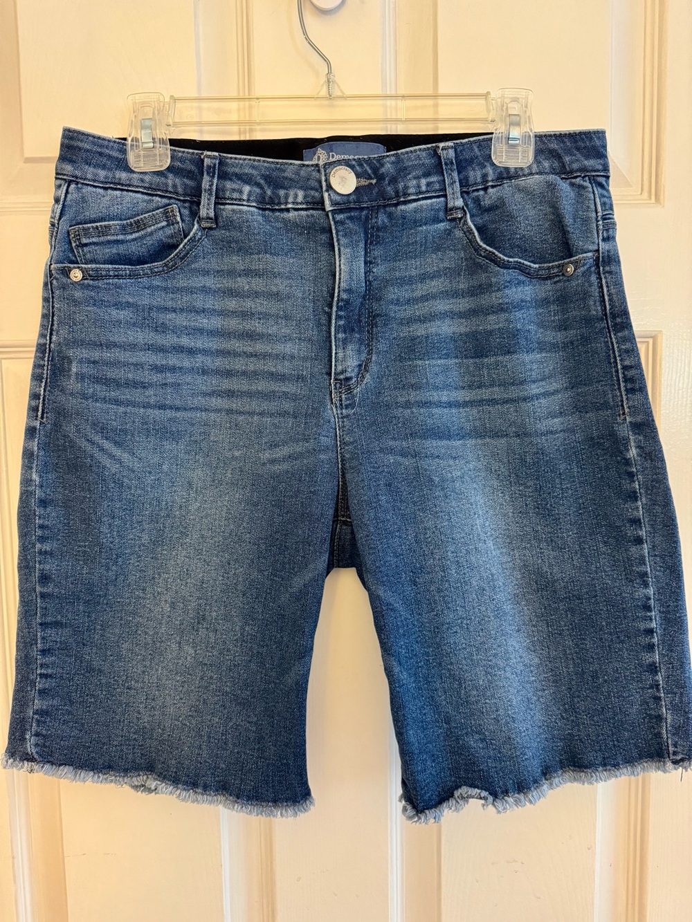 Democracy “Ab” Solution High Rise Blue Denim Retro Bermuda Shorts Size 10